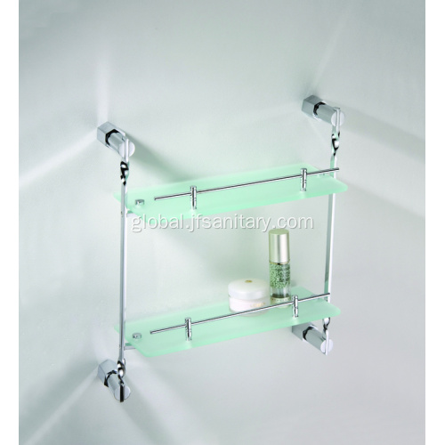  Glass Corner Shelf Double Layer High Quality Glass Towel Shelf Manufactory